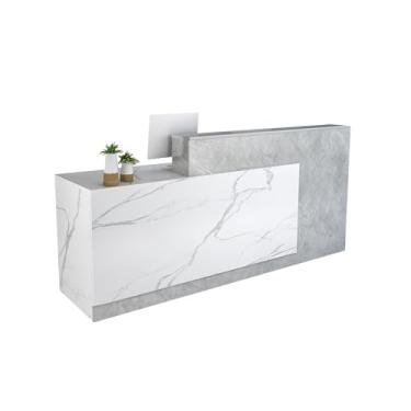 Imagem de Balcão de recepção frontal com gaveta com trava, caixa de varejo para loja de roupas, salão de beleza, lobby - 60 cm P x 160 cm L x 100 cm A