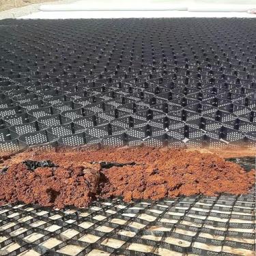 Imagem de Estabilizador de entrada de garagem Gravel Grid - Malha de reforço de solo geogrelha durável para encostas íngremes - Sistema de pavimentação resistente para calçadas de cascalho e estabilização do