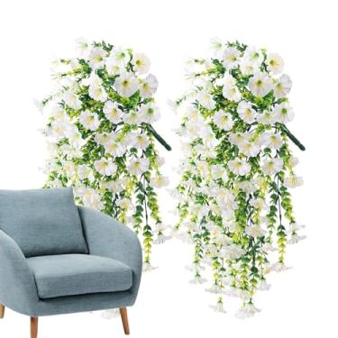 Imagem de Petúnias artificiais para atividades ao ar livre | Petúnias falsas flores de seda, plantas eternas à prova de intempéries para pátio, janela, caixa, passarela, , vaso de jardim, vaso