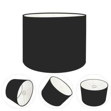 Imagem de Cúpula Abajur E Luminária Cilíndrica Vivare Cp-7010 ø25x25cm - Bocal Nacional Preto