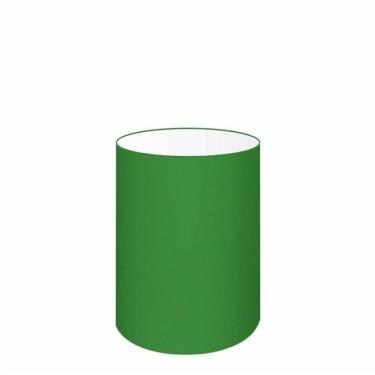 Imagem de Cúpula Abajur E Luminária Cilíndrica Vivare Cp-7006 ø18x25cm - Bocal Nacional Verde-folha