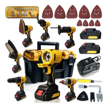 Imagem de Kit Ferramenta Elétrica 8 Em 1 Profissional Parafusar Cortar Lixar Ser