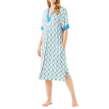 Imagem de Vestido Viscose sem Gola - Lohe, Turquesa, M