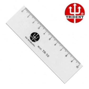 Imagem de Regua Pvc Transparente 10Cm Mm E Pol - Tr-10 - TRIDENT