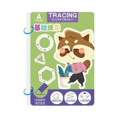 Imagem de Caderno De Caligrafia Reutilizável Montessori Para Crianças, Prática D