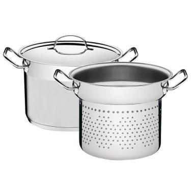 Imagem de Jogo Cozi-pasta Tramontina Professional 2 Peças 24 Cm Em Aço Inox Fundo Triplo 65620400