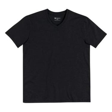 Imagem de Camiseta Básica Masculina Slim Fit Gola V em Malha Flamê - Hering, Pre