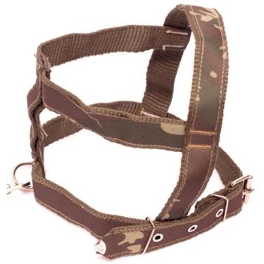 Imagem de Kit Guia com peitoral 25mm camuflado tam 7  54 cm a 68 cm 