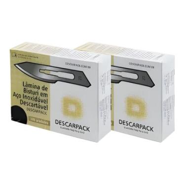 Imagem de Kit 200 Unidades Lamina De Bisturi Nu 23 Aço Inox Descarpack