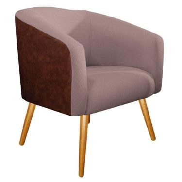 Imagem de Poltrona Luiza Corano Nozes E Linho Rosê Doce Sonho Móveis