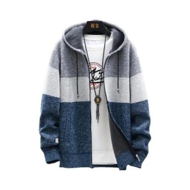 Imagem de Moletom Masculino Grosso E Quente Com Capuz De Lã, Jaqueta Pulôver Cor