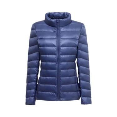 Imagem de Jaqueta Puffer Curta Feminina Com Gola Alta, Leve, Resistente À Água, 