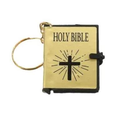Imagem de Mini Bíblia Sagrada Em Inglês Com Chaveiro, Presente Religioso Cristão