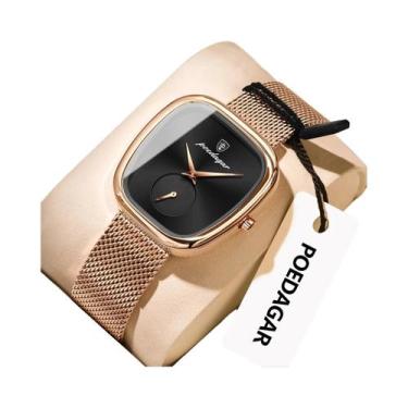 Imagem de Relógio De Pulso Feminino À Prova d'Água Em Aço Inoxidável Com Malha D