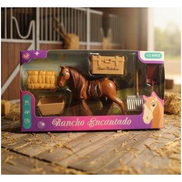 Imagem de Brinquedo Kit Cavalinho Rancho Encantado Com Acessórios COR:BRANCO CRI