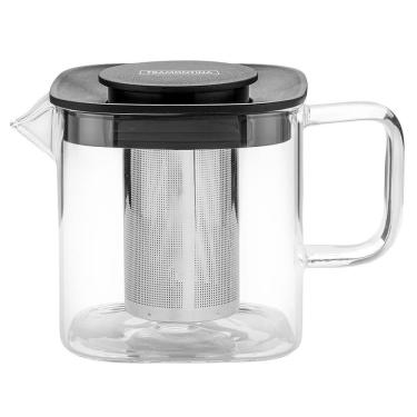 Imagem de Bule Quadrado Para Chá Tramontina Em Vidro E Aço Inox Com Infusor 600 Ml 61763060