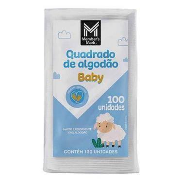 Imagem de Quadrado De Algodão Baby Pacote Com 100 Unidades - Members Mark