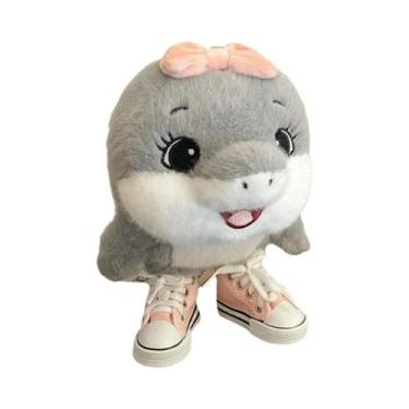 Imagem de Brinquedo De Pelúcia Tubarão Infantil Fofo Com Sapatos, Bichinho De Pe