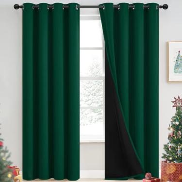 Imagem de Cortinas Yakamok 132 x 213 cm Verde Esmeralda Blackout, 2 Painéis