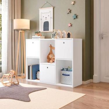 Imagem de Organizador/Estante para Quarto Infantil com 3 Caixas e 3 Nichos Mia 9
