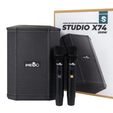 Imagem de Caixa De Som Imenso Studio X74 com 2 Microfones Bluetooth Portátil