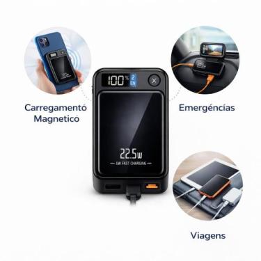 Imagem de Power Bank Portátil 22.5W Display Digital USB - VLPECOM