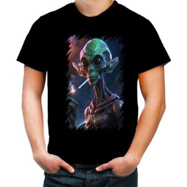 Imagem de Camiseta Colorida Alien ET Fumando Alienígena 2 - Kasubeck Store®, INF