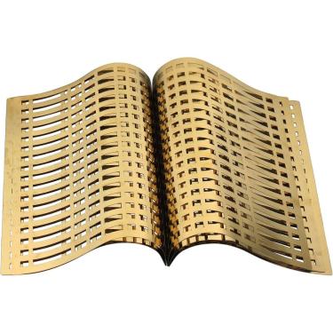 Imagem de ESCULTURA DECORATIVA ENFEITE CASA APARADOR LIVRO ABERTO HOME&CO AÇO INOX 30x36x36cm DOU...