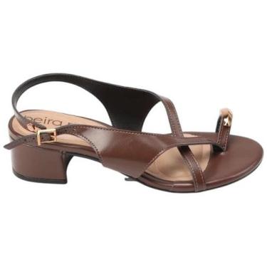 Imagem de Sandália Beira Rio Elegante Salto Bloco Glow - Linha Premium, Chocolat