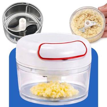 Imagem de Mini Multiprocessador Triturador Manual 2 Lâminas Inox Alho P
