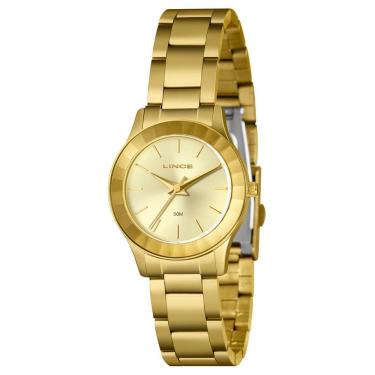 Imagem de Relógio LINCE feminino dourado espelhado LRG4775L32 C1KX