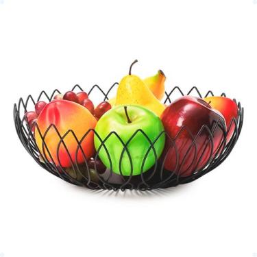 Imagem de Cesto De Frutas Redonda Moderna Fruteira Organizador De Mesa - Monaliz