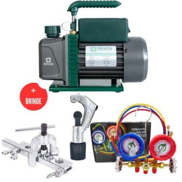 Imagem de Kit Básico Para Refrigeração e Ar Condicionado com Bomba De Vácuo Mani