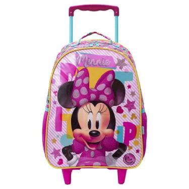 Imagem de Mochila De Rodinhas Escolar Infantil Disney Minnie Mouse, Rosa