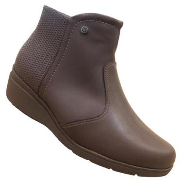 Imagem de Bota Piccadilly Anatômica Salto Anabela Cano Curto Esporão Botinha Cot