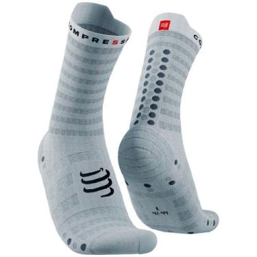 Imagem de Meia de Compressão para Corrida Ultra Light Compressport, Branco, 43-4