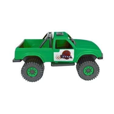Imagem de Brinquedo Carrinho Caminhonete Picape 4x4 Roda Grande - Solaris, Verde