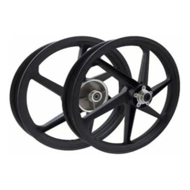 Imagem de Par Roda Liga Leve TITAN 150 6 Palito Esd Ex 2004 A 2014 Freio a Disco