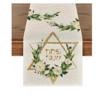 Imagem de Caminho De Mesa Decoração Estrela Davi Judaico Hebraico - JERUSALÉM GI
