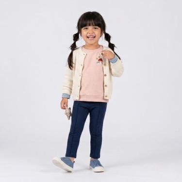 Imagem de Calça Legging Infantil Menina Lisa Upalôo, Azul escuro, 04