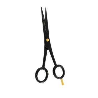 Imagem de Tesoura Para Cabelos, Corte Fio Navalha Inox Japones 6 Preta, Parafuso