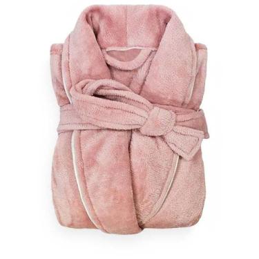 Imagem de Roupão de Banho Adulto Unissex Neo Velour - Camesa, Rose