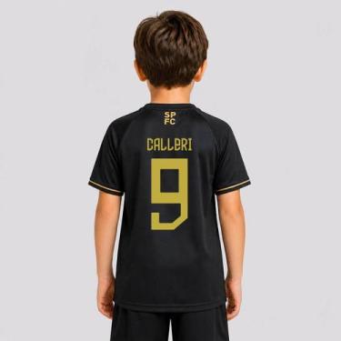 Imagem de Camisa São Paulo Frequência Infantil Preta 9 Calleri - Braziline, 14 A