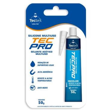 Imagem de Silicone Acético Incolor Tecbril Multiuso Antimofo 50g