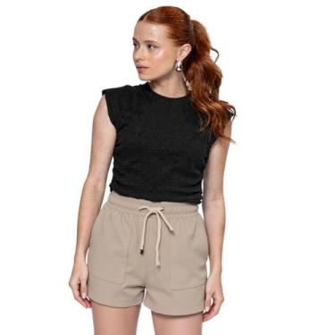 Imagem de Short Clochard Menina Cós Elástico Verão Minty, Chocolate, 16