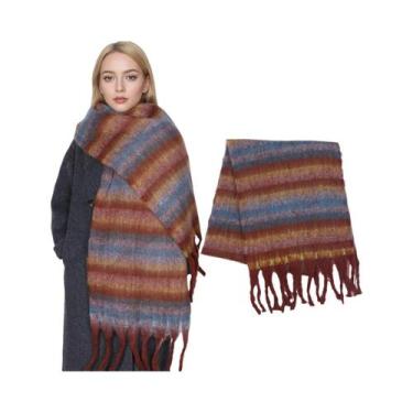 Imagem de Cachecol Feminino De Caxemira Para Inverno, Quente, Grosso E Macio, Ma