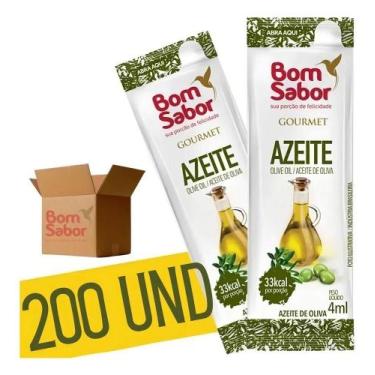 Imagem de Sache De Azeite De Oliva Gourmet Bom Sabor 4ml - 200 Saches