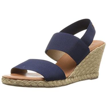 Imagem de André Assous Sandália feminina Allison Espadrille Wedge, Azul marino, 38