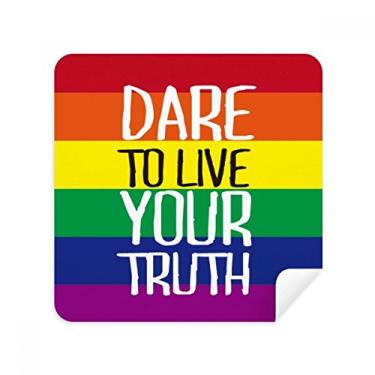 Imagem de Tecido de camurça Live Your Truth LGBT com bandeira do arco-íris, 2 unidades