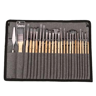 Imagem de Generic Conjunto de pincéis profissionais 24x pincéis de pintura de cabelo de náilon ponta pontiaguda para acrílico guache óleo aquarela crianças adultos